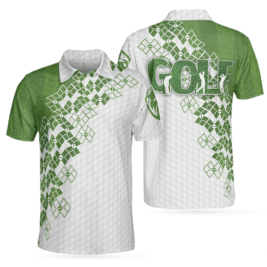 Men Golf Polo Shirt - Elegant Golf In Green Golf Polo Shirt, White And Green Golf Shirt For Men - Perfect Polo Shirt For Men, Golfers - Amzanimalsgift