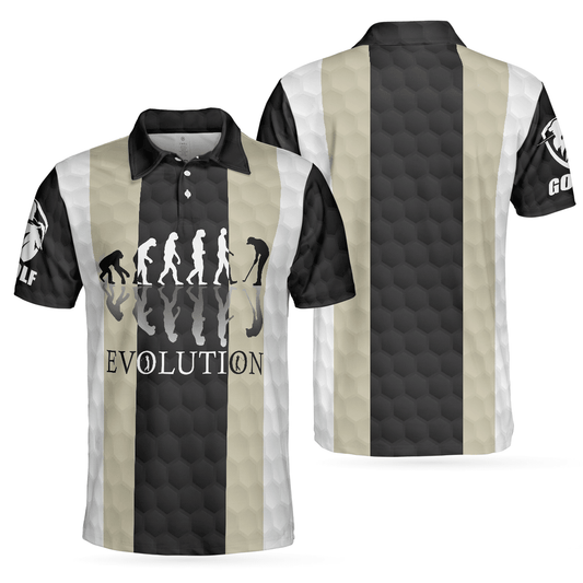 Men Golf Polo Shirt - Elegant Men Golfer Evolution Golf Polo Shirt, Unique Golf Shirt For Men, Polo Shirt Gift For Men, Golfers - Amzanimalsgift