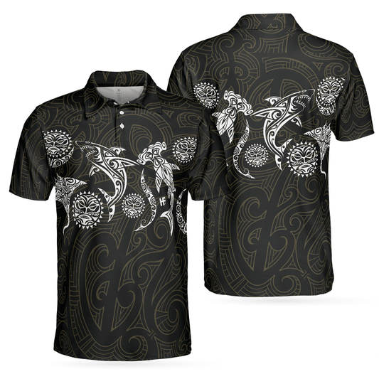 Men Golf Polo Shirt - Elegant Polynesian Pattern Polo Shirt, Golf Gift For Men, Golfers - Amzanimalsgift