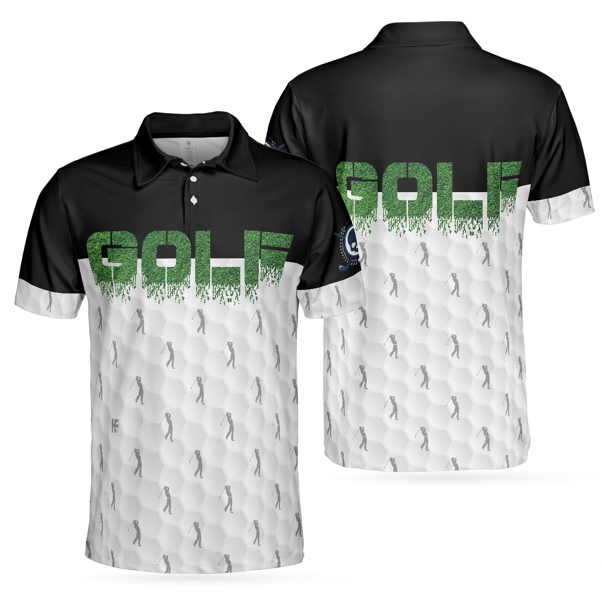 Men Golf Polo Shirt - Funny Golfer Seamless Pattern Golf Men Polo Shirt - Perfect Polo Shirt For Men, Golfers - Amzanimalsgift