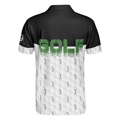 Men Golf Polo Shirt - Funny Golfer Seamless Pattern Golf Men Polo Shirt - Perfect Polo Shirt For Men, Golfers - Amzanimalsgift