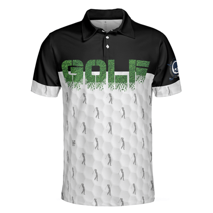 Men Golf Polo Shirt - Funny Golfer Seamless Pattern Golf Men Polo Shirt - Perfect Polo Shirt For Men, Golfers - Amzanimalsgift