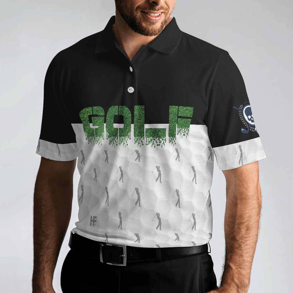Men Golf Polo Shirt - Funny Golfer Seamless Pattern Golf Men Polo Shirt - Perfect Polo Shirt For Men, Golfers - Amzanimalsgift