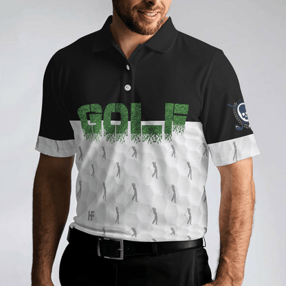 Men Golf Polo Shirt - Funny Golfer Seamless Pattern Golf Men Polo Shirt - Perfect Polo Shirt For Men, Golfers - Amzanimalsgift