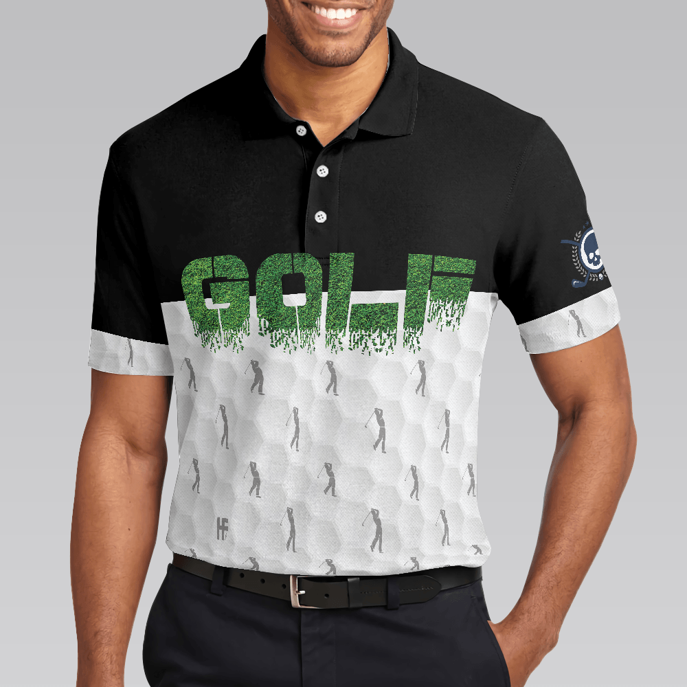Men Golf Polo Shirt - Funny Golfer Seamless Pattern Golf Men Polo Shirt - Perfect Polo Shirt For Men, Golfers - Amzanimalsgift