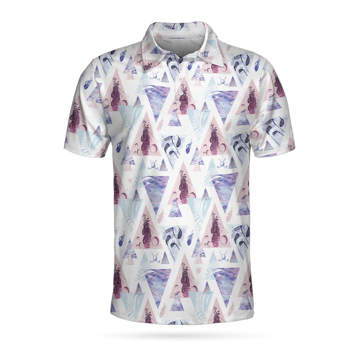 Men Golf Polo Shirt - Geometric Triangle Pattern Golf Men Polo Shirt, Are You Looking At My Putt Men Polo Shirt - Perfect Polo Shirt For Men - Amzanimalsgift