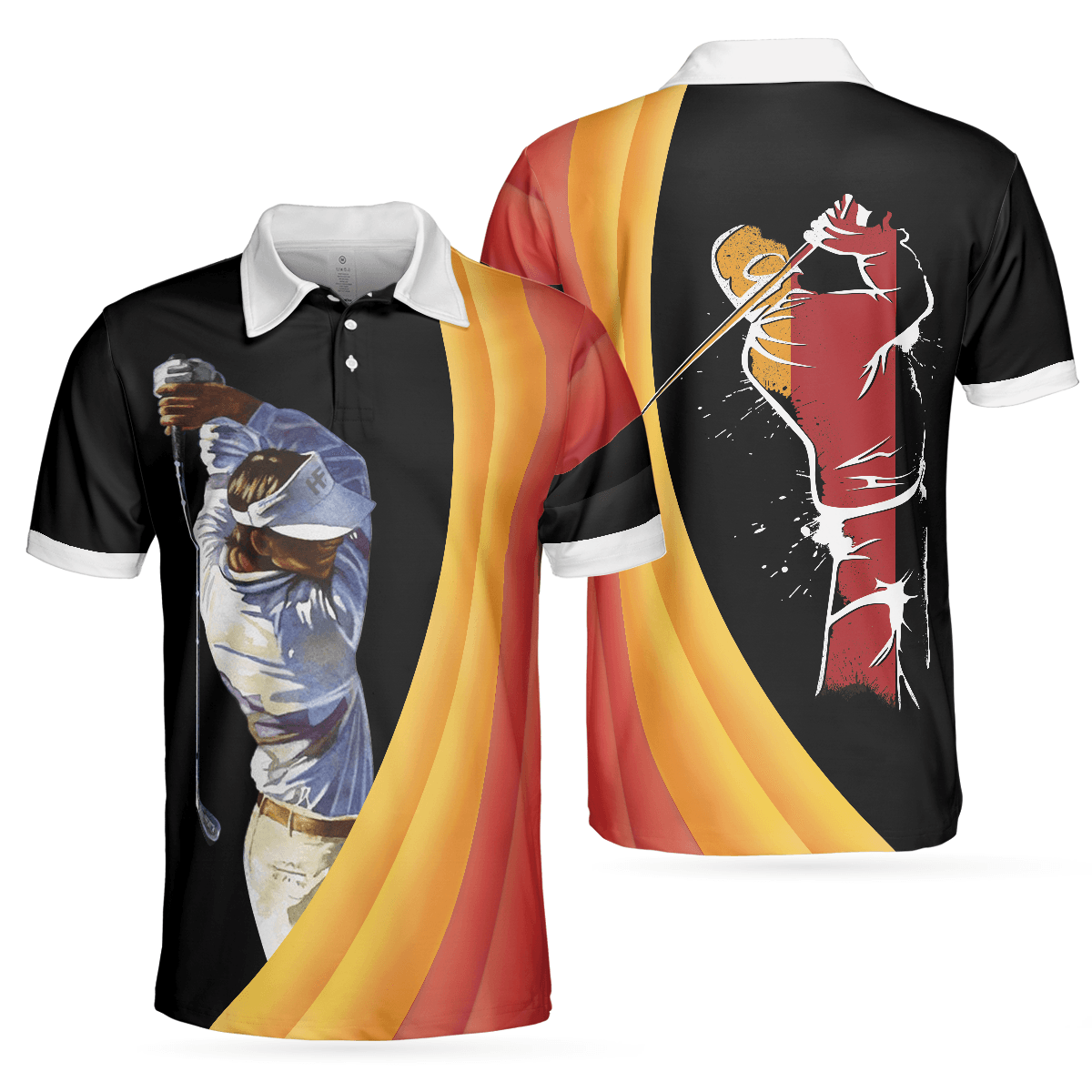 Men Golf Polo Shirt - German Flag Golf Art Short Sleeve All Over Print Men Polo Shirt - Perfect Polo Shirt For Men, Golfers - Amzanimalsgift