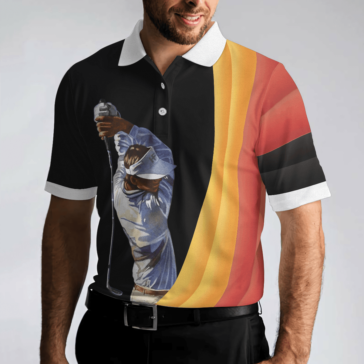 Men Golf Polo Shirt - German Flag Golf Art Short Sleeve All Over Print Men Polo Shirt - Perfect Polo Shirt For Men, Golfers - Amzanimalsgift