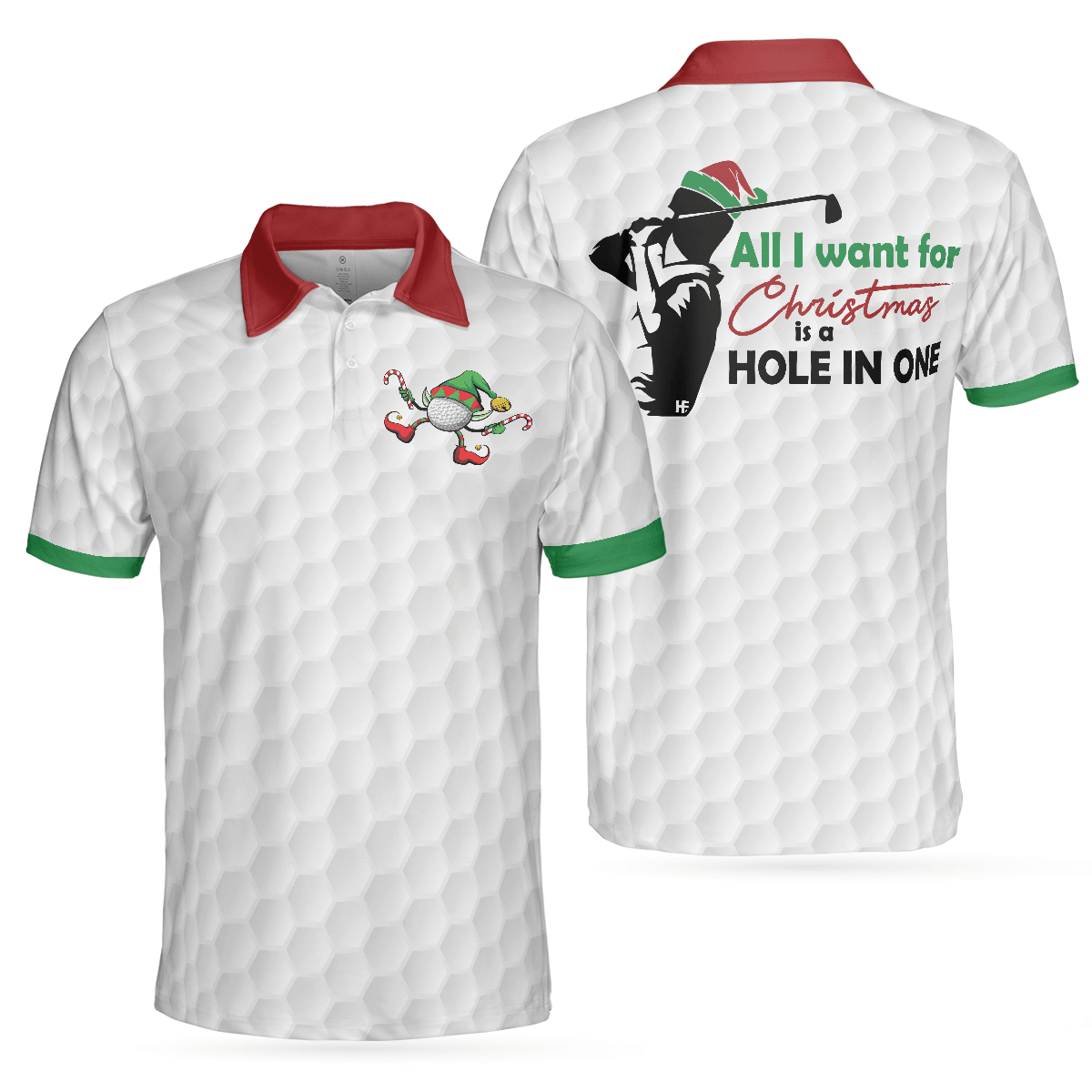 Men Golf Polo Shirt - Golf All I Want Polo Shirt, Funny Christmas-Themed Men Golf Shirt - Perfect Polo Shirt For Men, Golfers - Amzanimalsgift