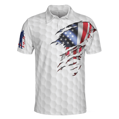 Men Golf Polo Shirt - Golf American Flag Men Polo Shirt, American Flag Golf And Drink Lover Polo Shirt, Drinking Golf Shirt For Men, Gift For Golfers - Amzanimalsgift