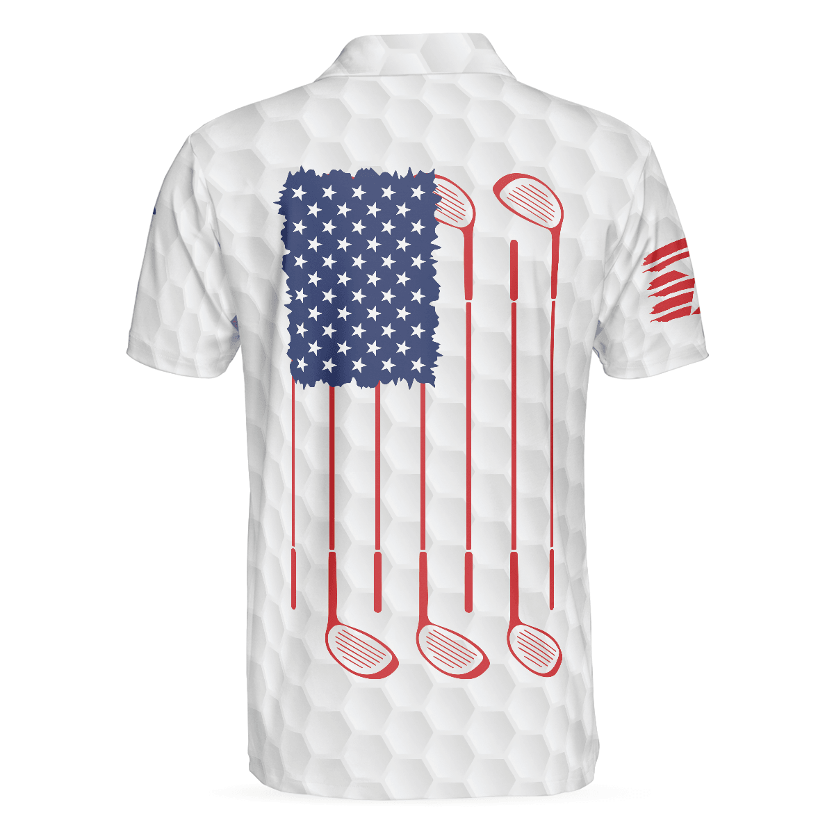 Men Golf Polo Shirt - Golf American Flag White Golf Pattern, USA Flag Men Golf Polo Shirt - Perfect Polo Shirt For Men, Golfers - Amzanimalsgift