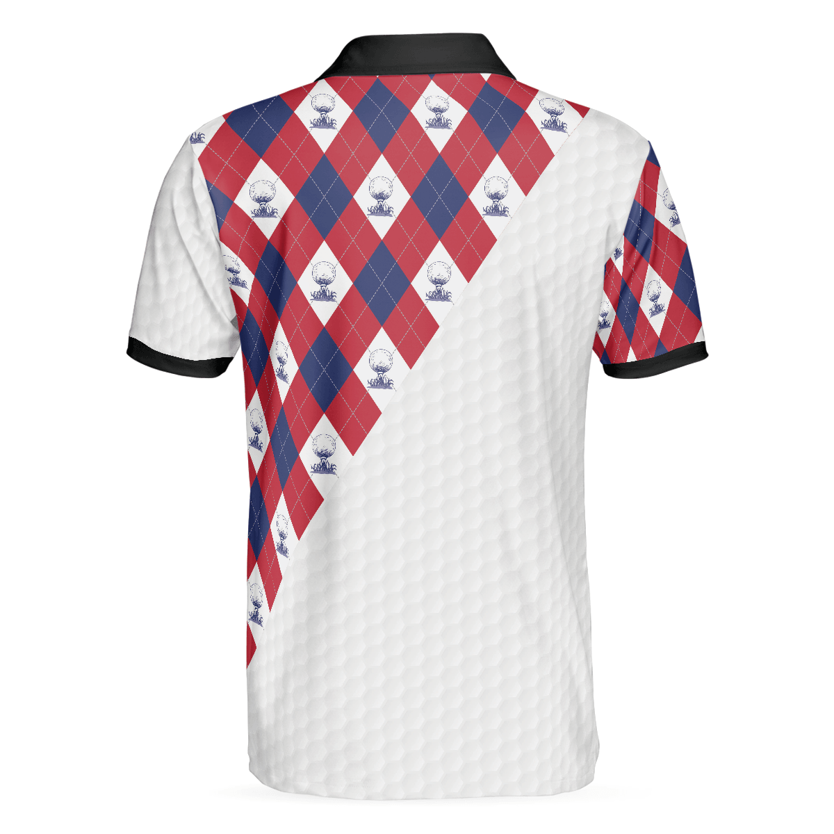 Men Golf Polo Shirt - Golf Argyle Pattern Golf, Patriotic American Flag Golf Men Polo Shirt - Perfect Polo Shirt For Men, Golfers - Amzanimalsgift
