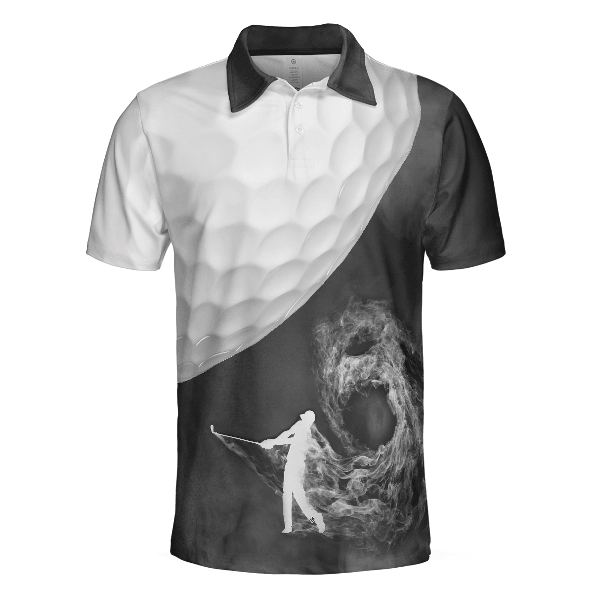 Men Golf Polo Shirt - Golf Ball And Golfer With Smoke, Smoke Golf Player Golf Men Polo Shirt - Perfect Polo Shirt For Men, Golfers - Amzanimalsgift