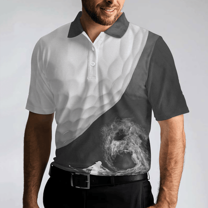 Men Golf Polo Shirt - Golf Ball And Golfer With Smoke, Smoke Golf Player Golf Men Polo Shirt - Perfect Polo Shirt For Men, Golfers - Amzanimalsgift