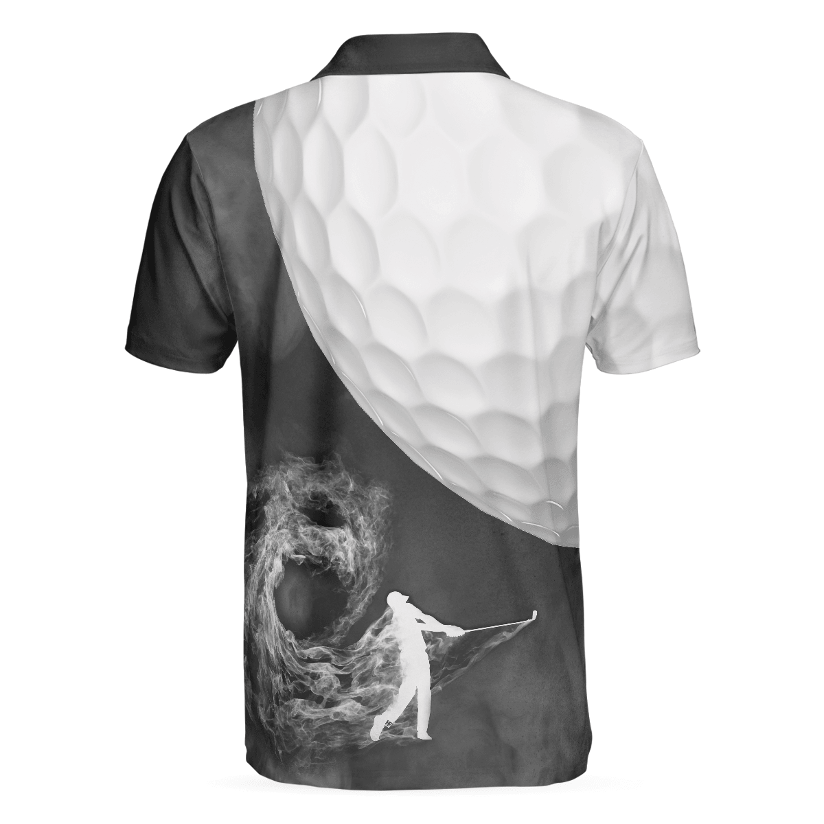 Men Golf Polo Shirt - Golf Ball And Golfer With Smoke, Smoke Golf Player Golf Men Polo Shirt - Perfect Polo Shirt For Men, Golfers - Amzanimalsgift
