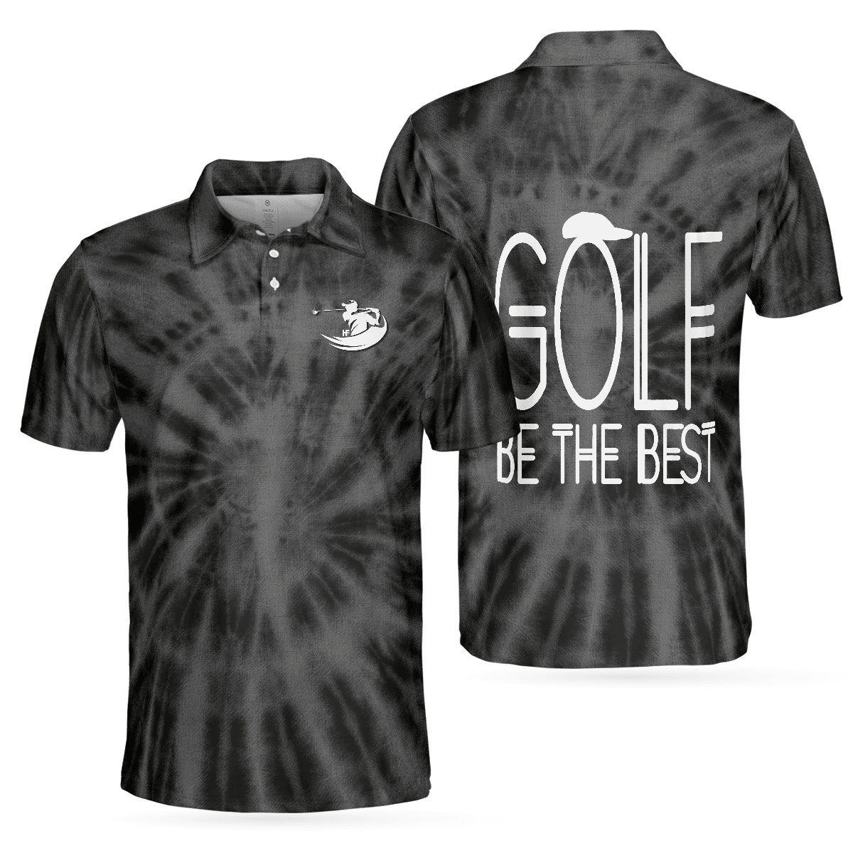 Men Golf Polo Shirt - Golf Be The Best, Black Tie Dye Men Polo Shirt - Perfect Polo Shirt For Men, Golfers - Amzanimalsgift