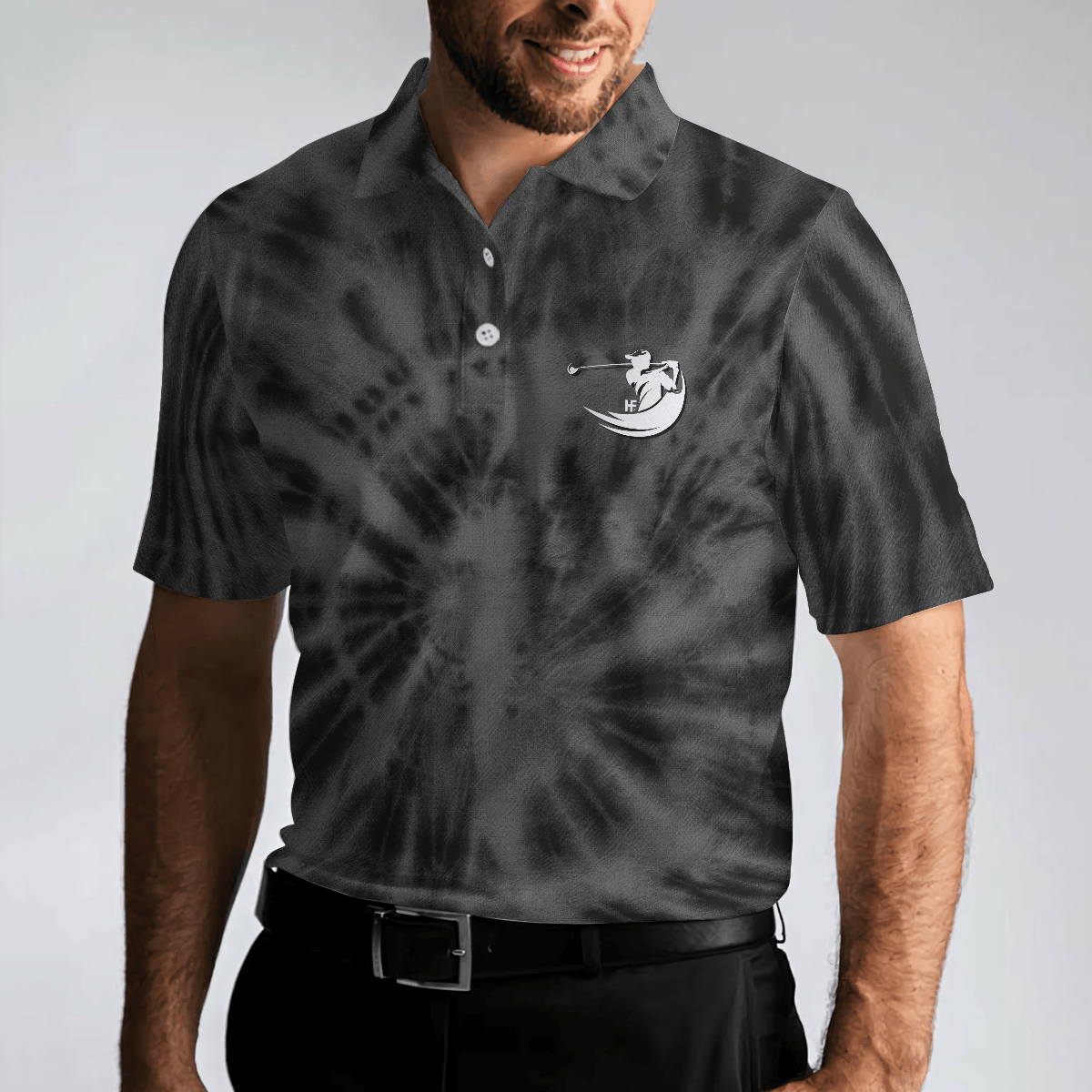 Men Golf Polo Shirt - Golf Be The Best, Black Tie Dye Men Polo Shirt - Perfect Polo Shirt For Men, Golfers - Amzanimalsgift