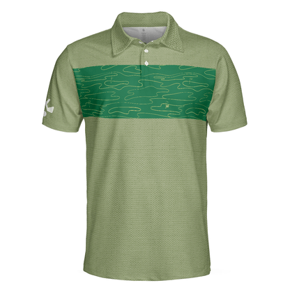 Men Golf Polo Shirt - Golf Course Pattern Men Polo Shirt, Hit'Em Long & Straight Elegant Golf Shirt Men Polo Shirt - Perfect Polo Shirt For Men, Golfers - Amzanimalsgift
