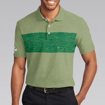Men Golf Polo Shirt - Golf Course Pattern Men Polo Shirt, Hit'Em Long & Straight Elegant Golf Shirt Men Polo Shirt - Perfect Polo Shirt For Men, Golfers - Amzanimalsgift