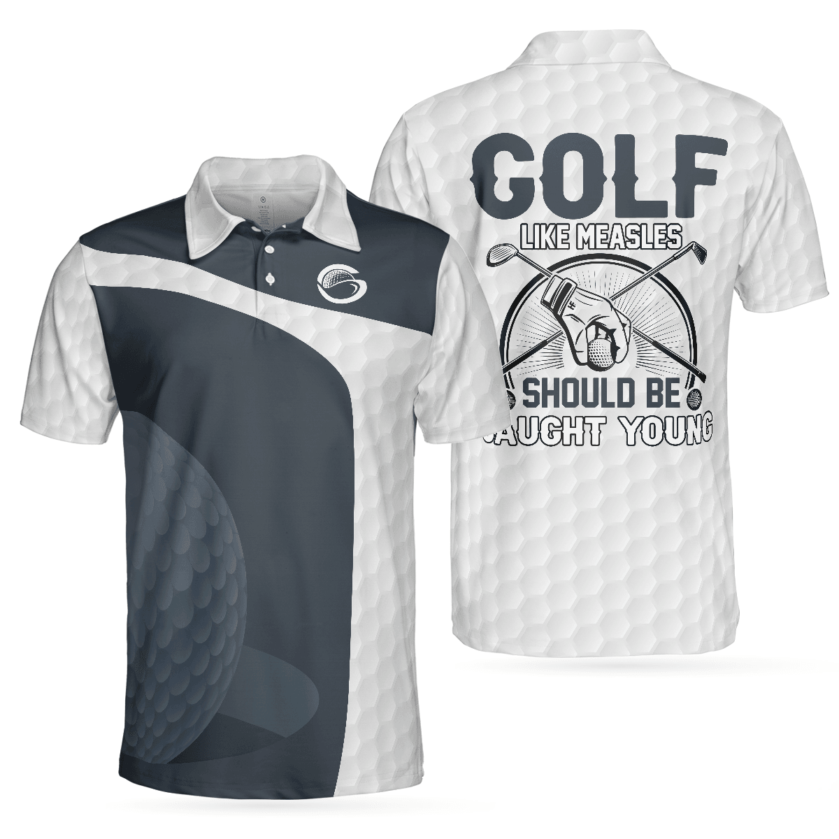 Men Golf Polo Shirt - Golf Crossed Golf Clubs, Golf Polo Shirt - Perfect Polo Shirt For Men, Golfers - Amzanimalsgift