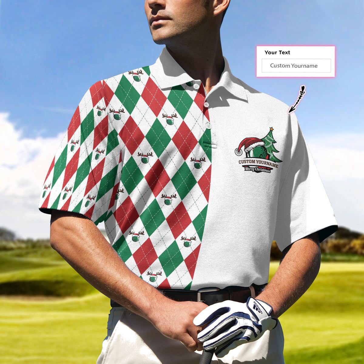 Men Golf Polo Shirt - Golf Custom Men Polo Shirt All I Want For Christmas Is A Hole In One Men Polo Shirt - Perfect Gift For Men, Golfers - Amzanimalsgift