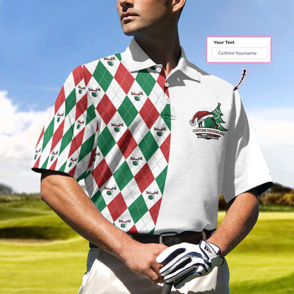 Men Golf Polo Shirt - Golf Custom Men Polo Shirt All I Want For Christmas Is A Hole In One Men Polo Shirt - Perfect Gift For Men, Golfers - Amzanimalsgift