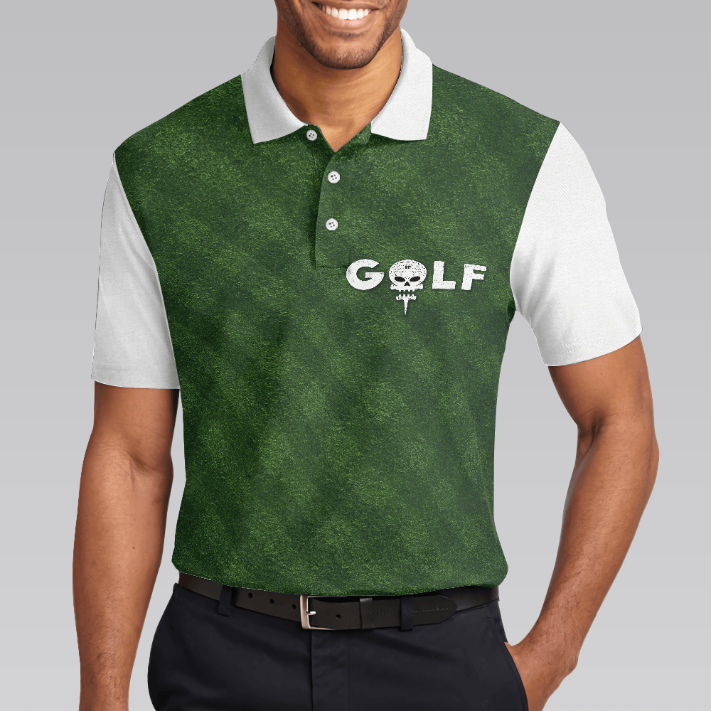 Men Golf Polo Shirt - Golf Green Background Men Polo Shirt, Classic Green Golf Shirt For Men Polo Shirt - Perfect Polo Shirt For Men, Golfers - Amzanimalsgift