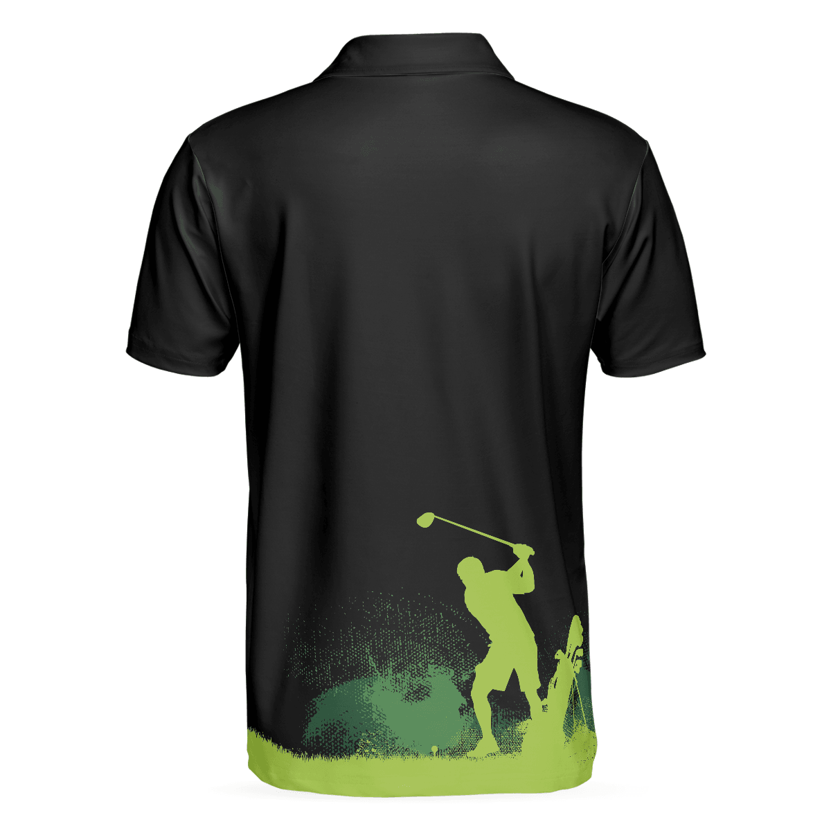 Men Golf Polo Shirt - Golf Grunge Graphic Golf Men Polo Shirt, Wet Paint Silhouette Black Men Polo Shirt - Perfect Polo Shirt For Men, Golfers - Amzanimalsgift