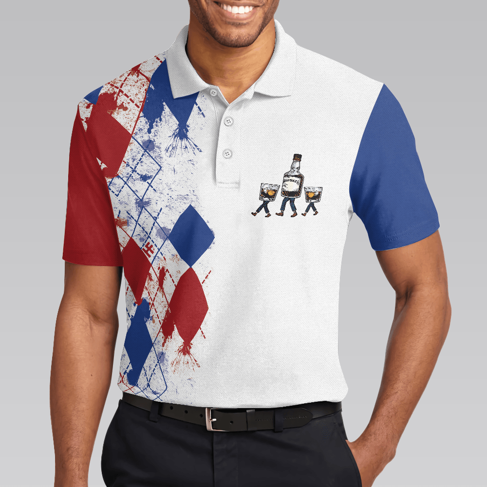Men Golf Polo Shirt - Golf If I'm Drunk Polo Shirt, Argyle Pattern Drinking Golf Polo Shirt For Men, Funny Golf Shirt With Sayings, Gift Ideas For Men Golfers - Amzanimalsgift