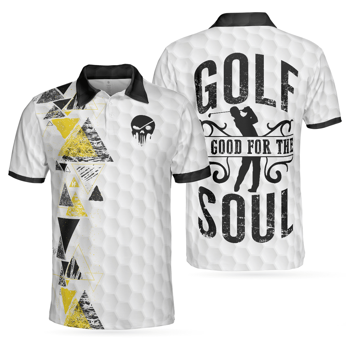 Men Golf Polo Shirt - Golf Is Good For Soul Polo Shirt, Skull Golf Polo Shirt, Golf Shirt For Men, Gift For Golf Lover - Amzanimalsgift