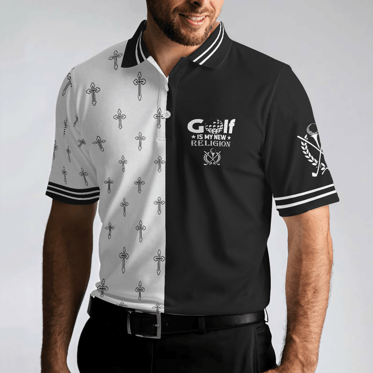 Men Golf Polo Shirt - Golf Is My New Religion Polo Shirt, Golf Gift For Men, Polo Shirt Gift For Men, Best Gift For Men Golfers - Amzanimalsgift