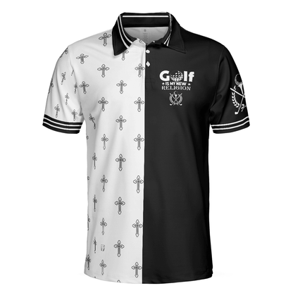 Men Golf Polo Shirt - Golf Is My New Religion Polo Shirt, Golf Gift For Men, Polo Shirt Gift For Men, Best Gift For Men Golfers - Amzanimalsgift
