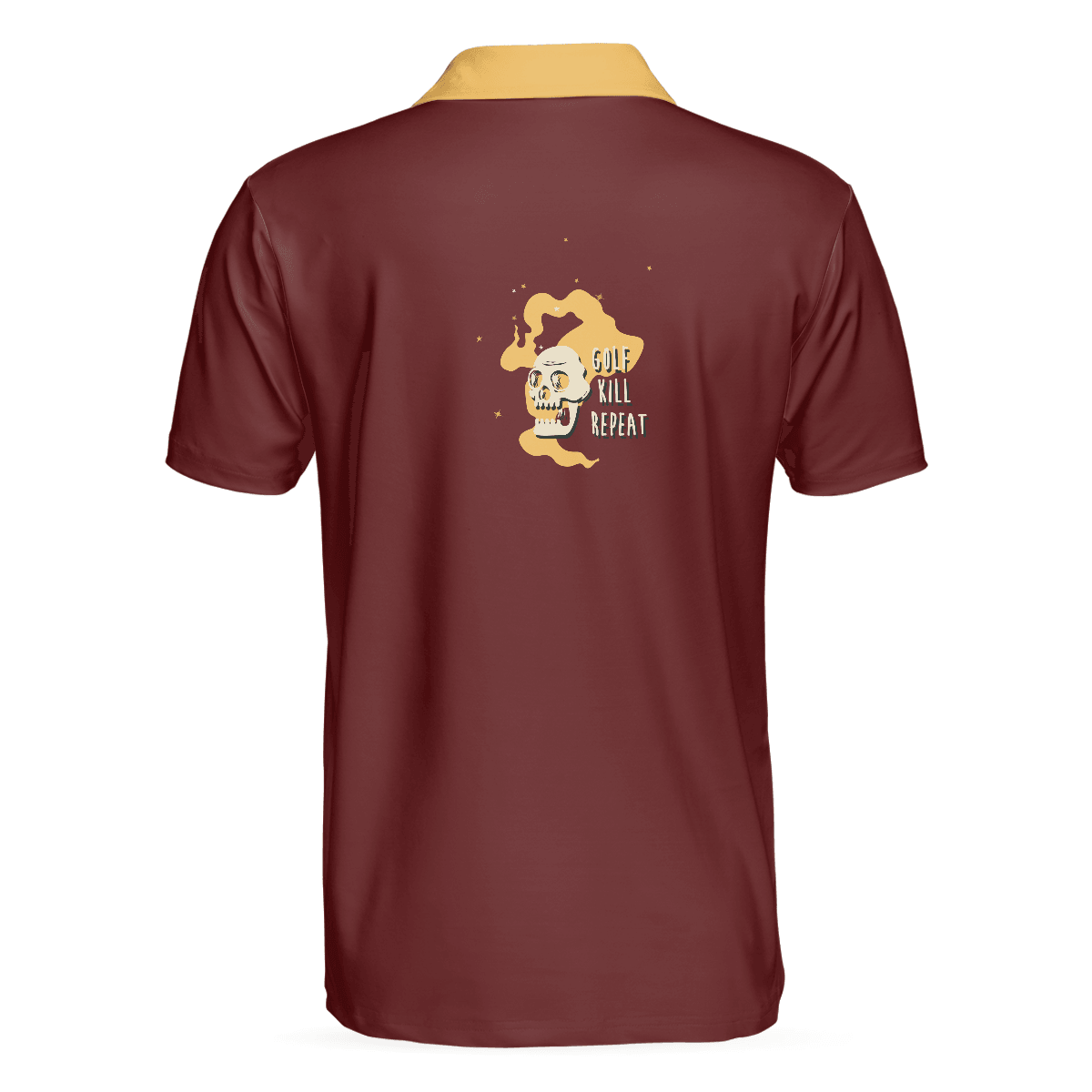 Men Golf Polo Shirt - Golf Kill Repeat Funny Death Skull Polo Shirt, Vintage Men Golf Polo Shirt - Perfect Polo Shirt For Men, Golfers - Amzanimalsgift