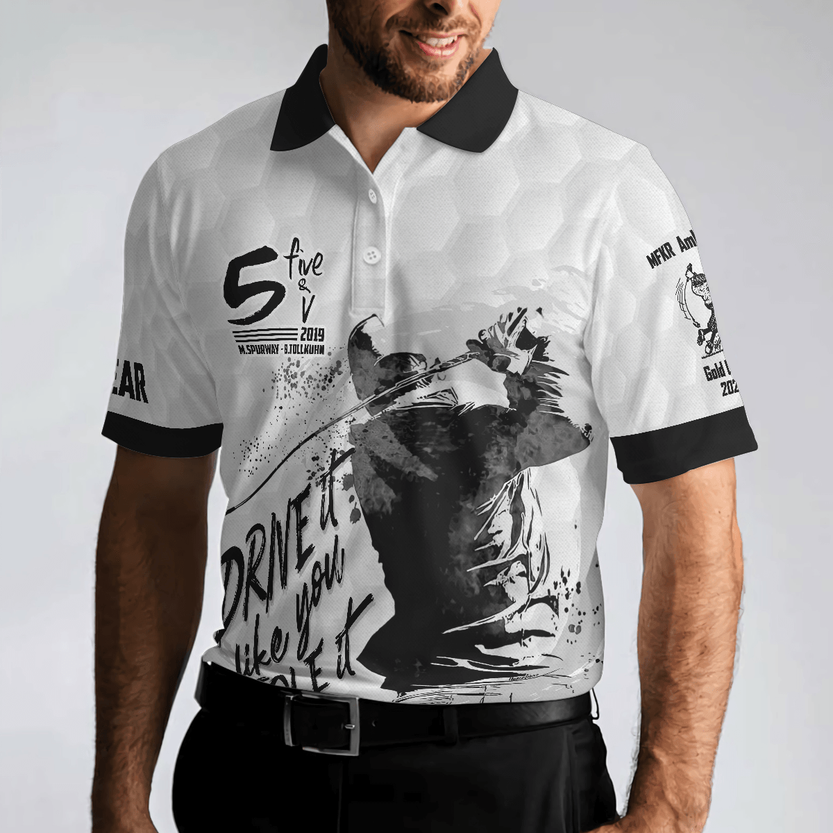 Men Golf Polo Shirt - Golf Men Polo Shirt, 5 Five & V Drive It Like You Stole It Men Golf Polo Shirt - Perfect Polo Shirt For Men, Golfers - Amzanimalsgift