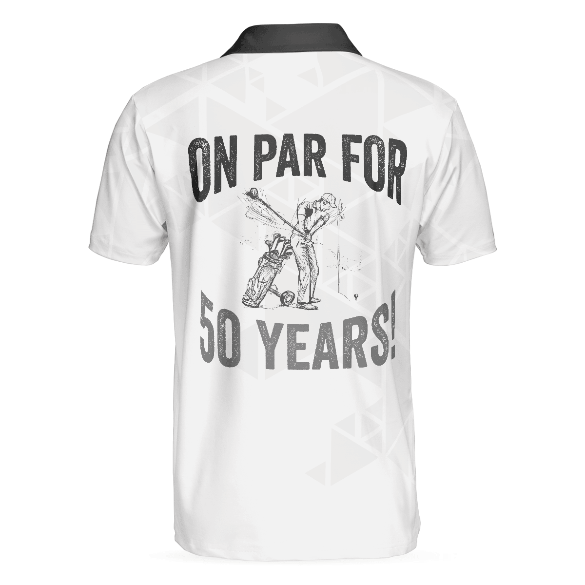 Men Golf Polo Shirt - Golf Pattern On Par For 50 Years Men Polo Shirt, Black And White Polo Shirt, Best Golf Shirt For Men, Golfers - Amzanimalsgift
