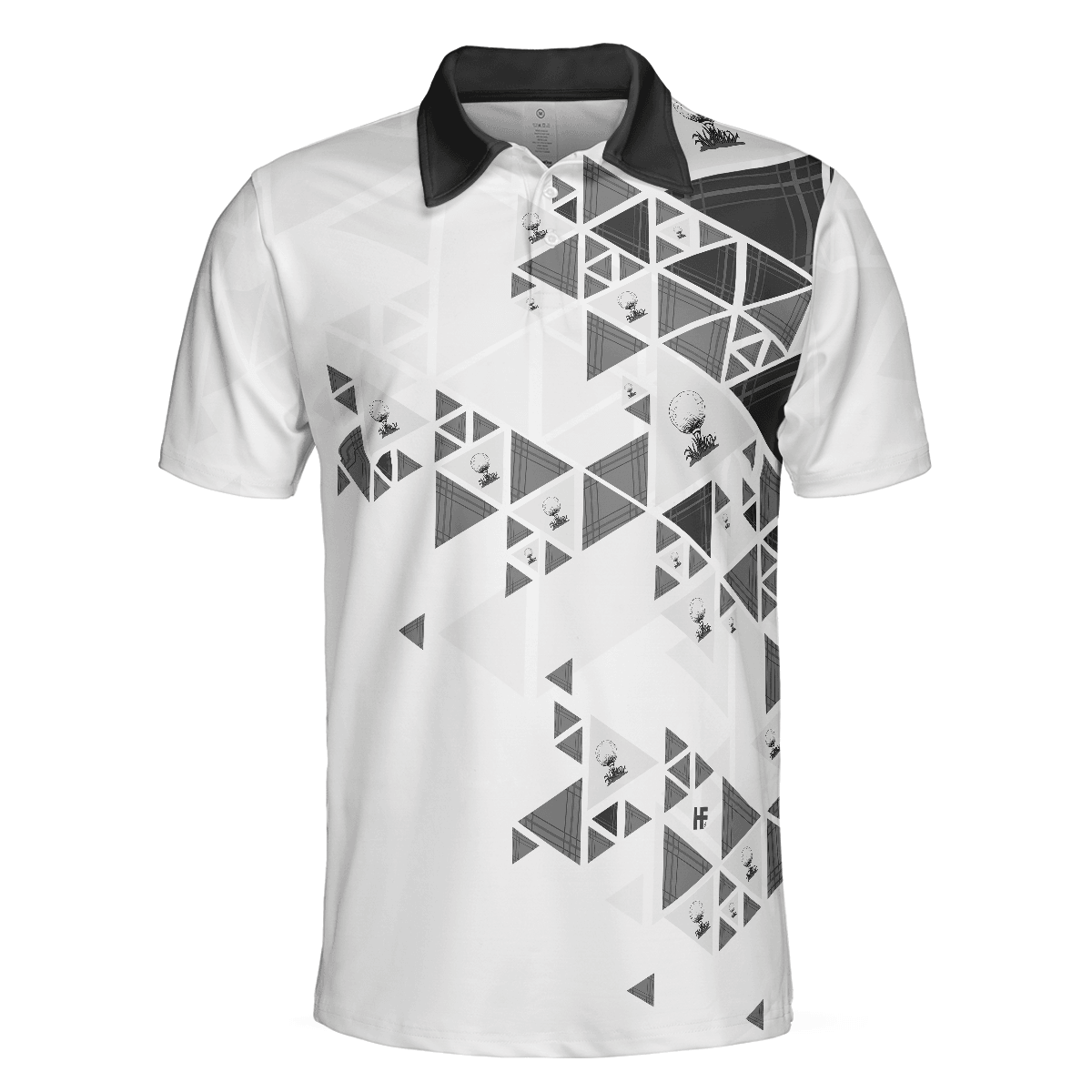 Men Golf Polo Shirt - Golf Pattern On Par For 50 Years Men Polo Shirt, Black And White Polo Shirt, Best Golf Shirt For Men, Golfers - Amzanimalsgift