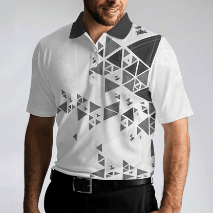 Men Golf Polo Shirt - Golf Pattern On Par For 50 Years Men Polo Shirt, Black And White Polo Shirt, Best Golf Shirt For Men, Golfers - Amzanimalsgift