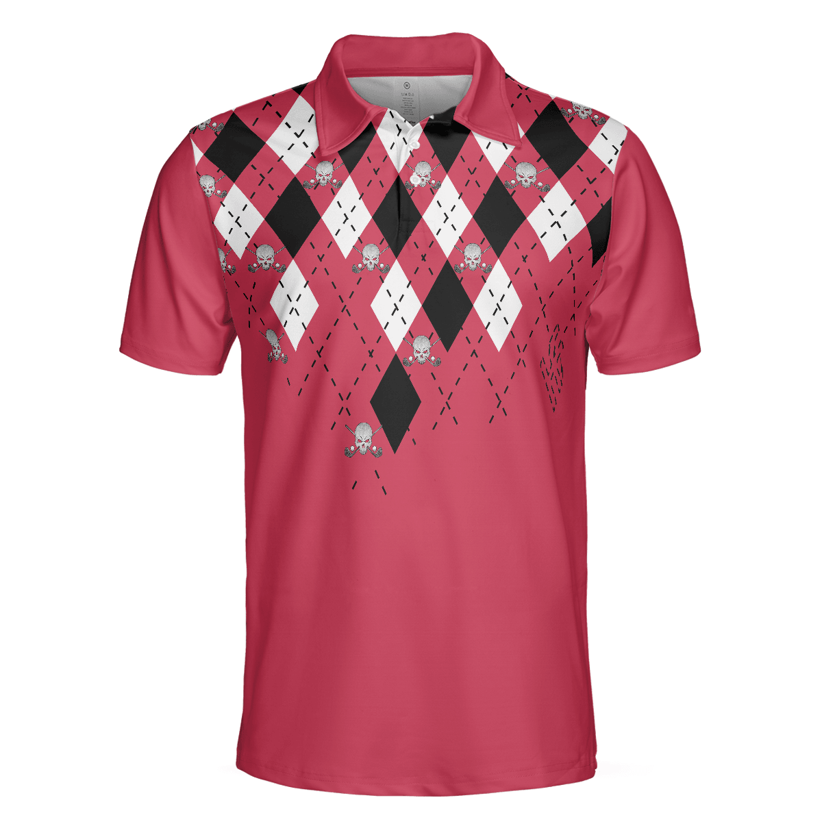 Men Golf Polo Shirt - Golf Shirt With Argyle Pattern Polo Shirt, Red Plaid Pattern Golf Shirt For Golf Enthusiasts, Vibrant Golf Shirt - Amzanimalsgift