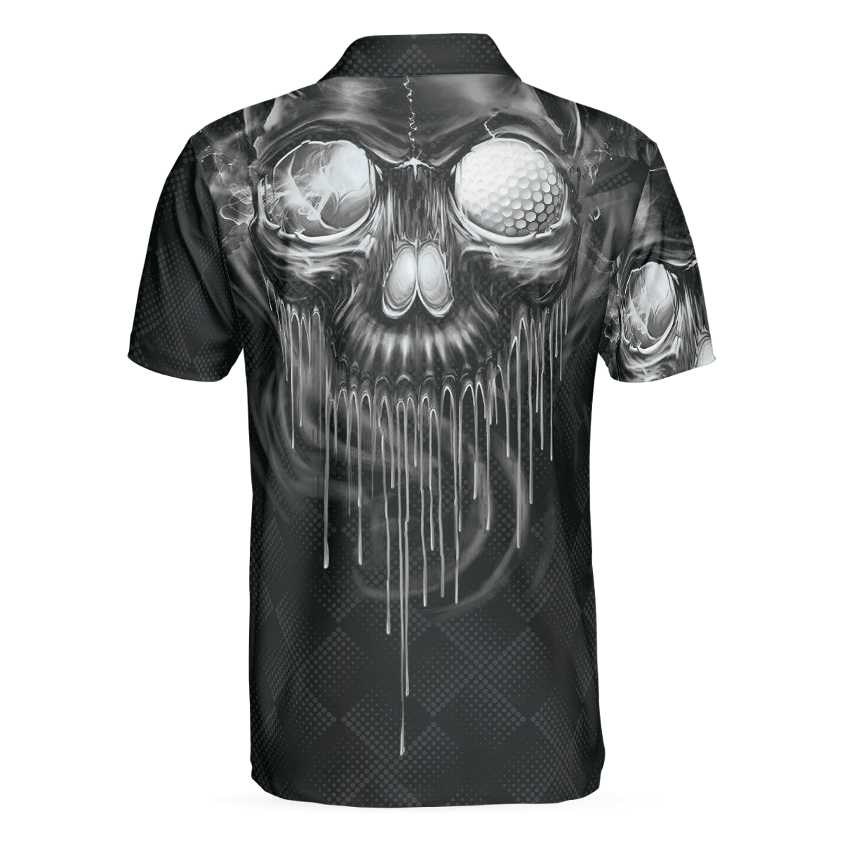 Men Golf Polo Shirt - Golf Skull And Smoke Men Golf Polo Shirt - Perfect Polo Shirt For Men, Golfers - Amzanimalsgift