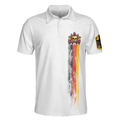 Men Golf Polo Shirt - Golf Skull German Flag Polo Shirt, Black Wet Paint Skull Polo Shirt, Germany Golf Shirt For Men, Golfers - Amzanimalsgift