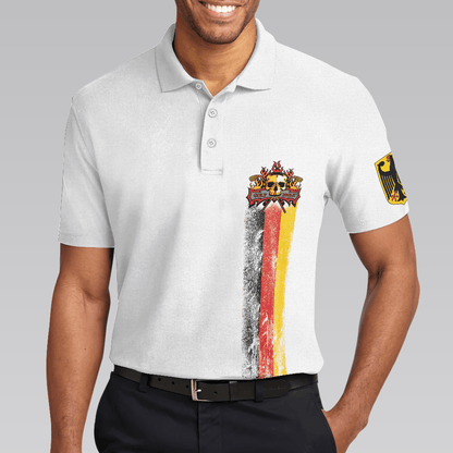 Men Golf Polo Shirt - Golf Skull German Flag Polo Shirt, Black Wet Paint Skull Polo Shirt, Germany Golf Shirt For Men, Golfers - Amzanimalsgift