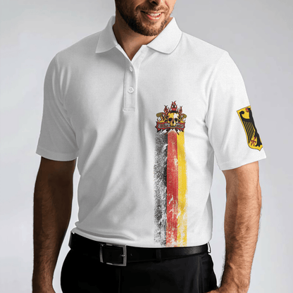 Men Golf Polo Shirt - Golf Skull German Flag Polo Shirt, Black Wet Paint Skull Polo Shirt, Germany Golf Shirt For Men, Golfers - Amzanimalsgift