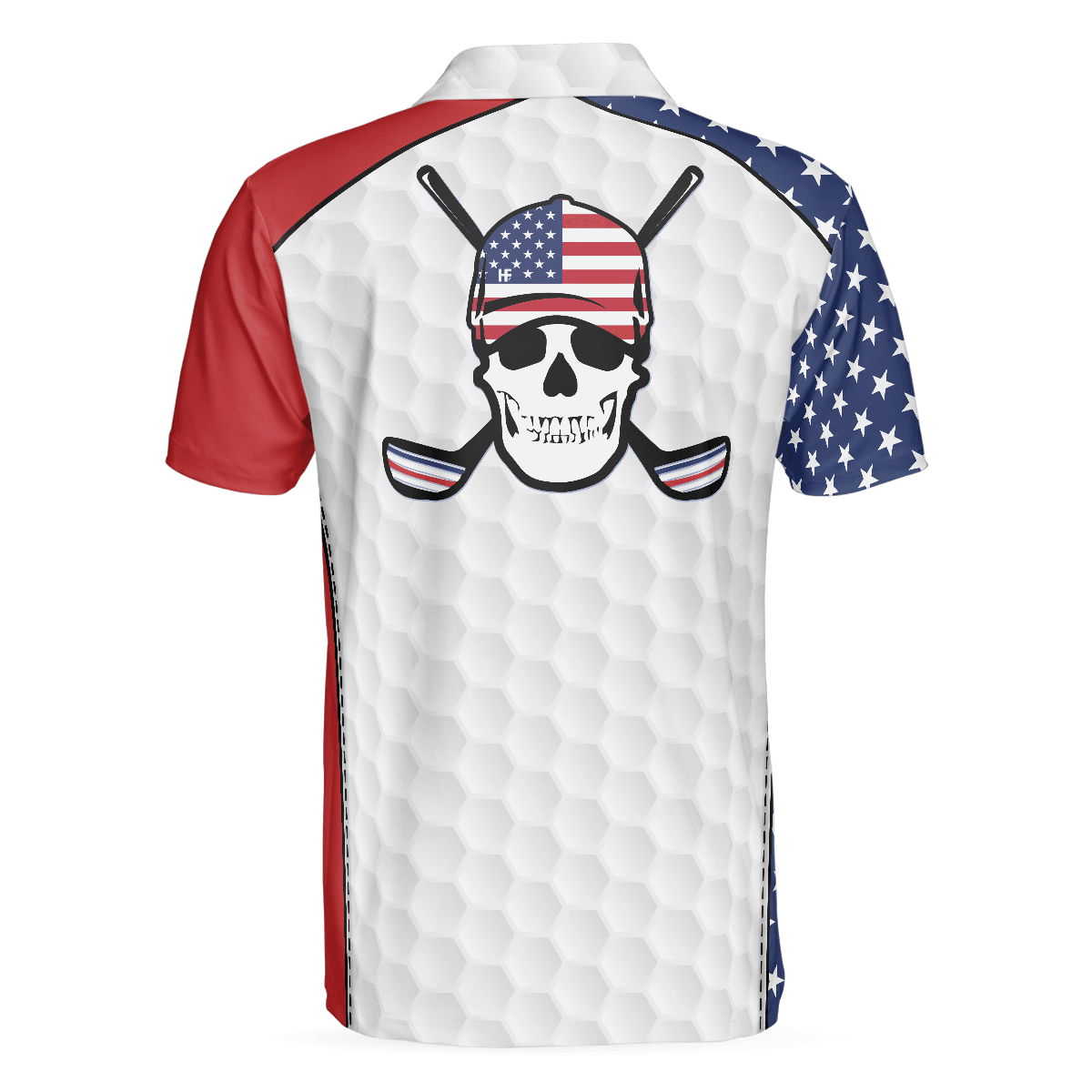 Men Golf Polo Shirt - Golf Skull Wear Hat USA Men Golf Polo Shirt - Perfect Polo Shirt For Men, Golfers - Amzanimalsgift