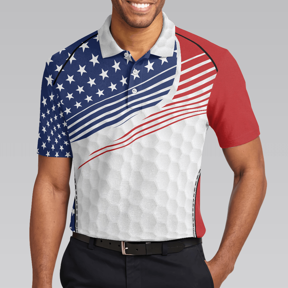 Men Golf Polo Shirt - Golf Skull Wear Hat USA Men Golf Polo Shirt - Perfect Polo Shirt For Men, Golfers - Amzanimalsgift