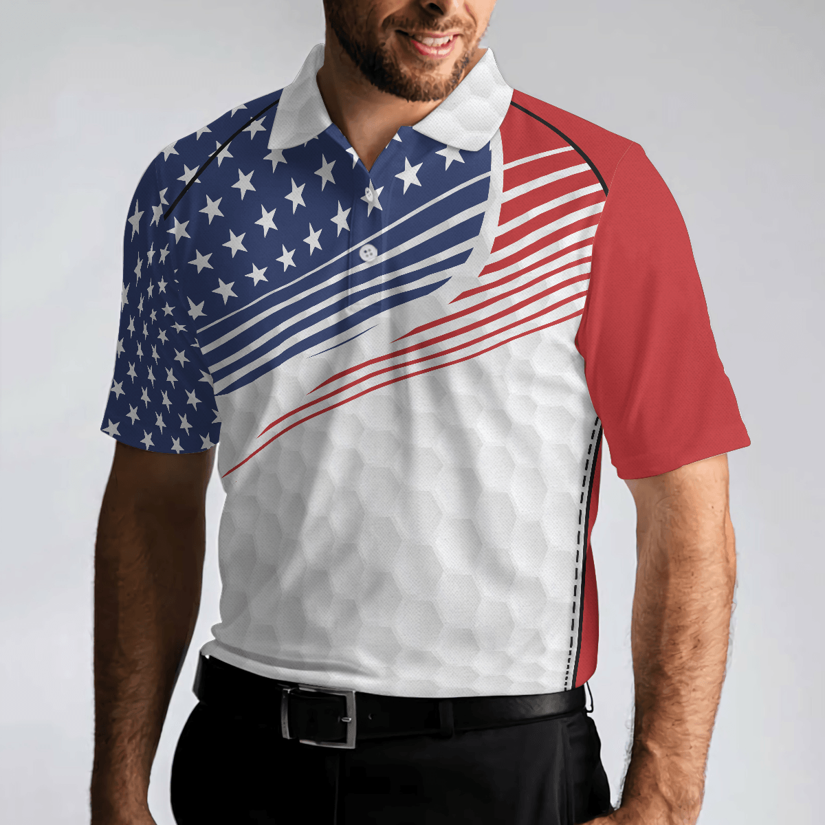 Men Golf Polo Shirt - Golf Skull Wear Hat USA Men Golf Polo Shirt - Perfect Polo Shirt For Men, Golfers - Amzanimalsgift