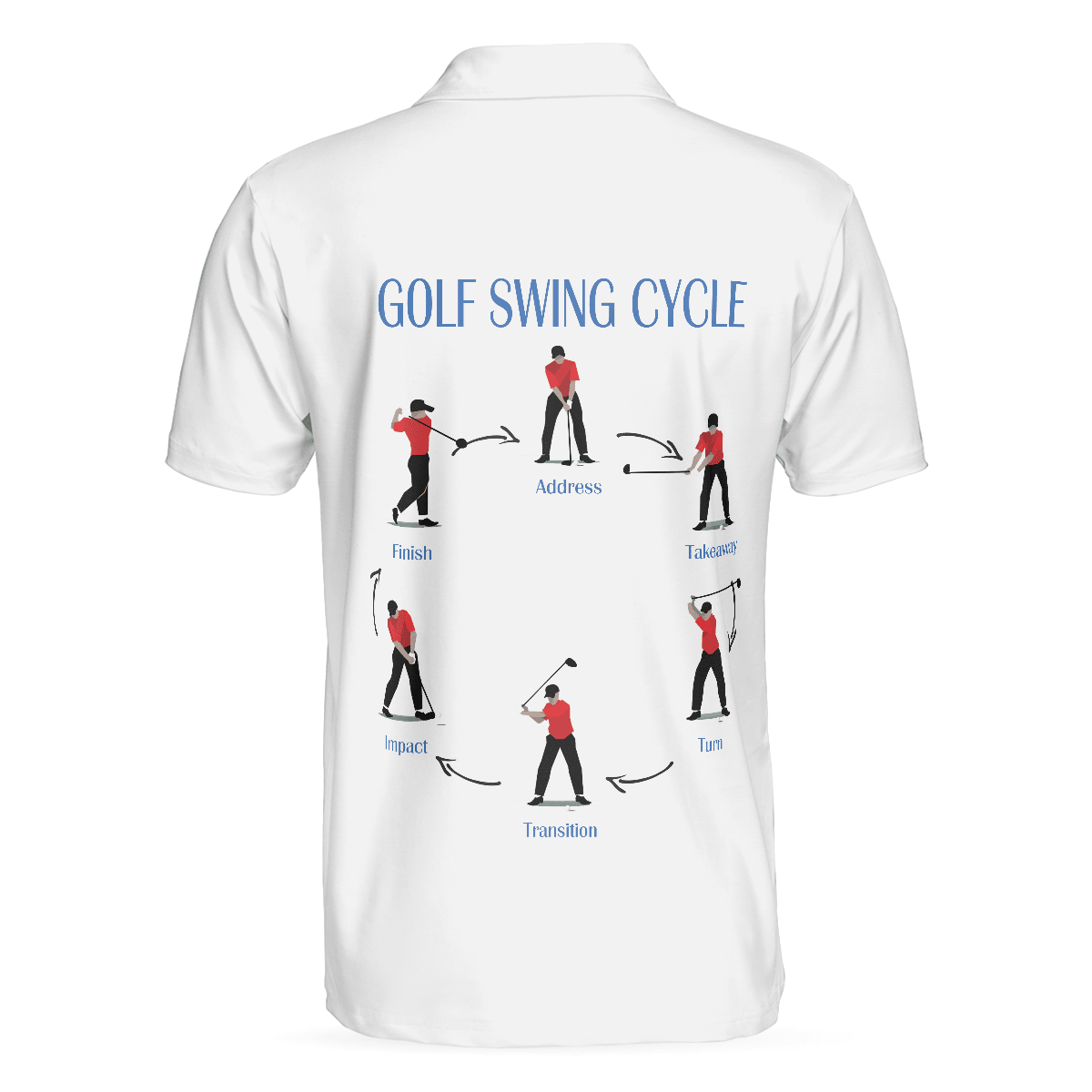 Men Golf Polo Shirt - Golf Swing Life Cycle White Golf Polo Shirt, Best Golf Shirt For Men, Golfers - Amzanimalsgift