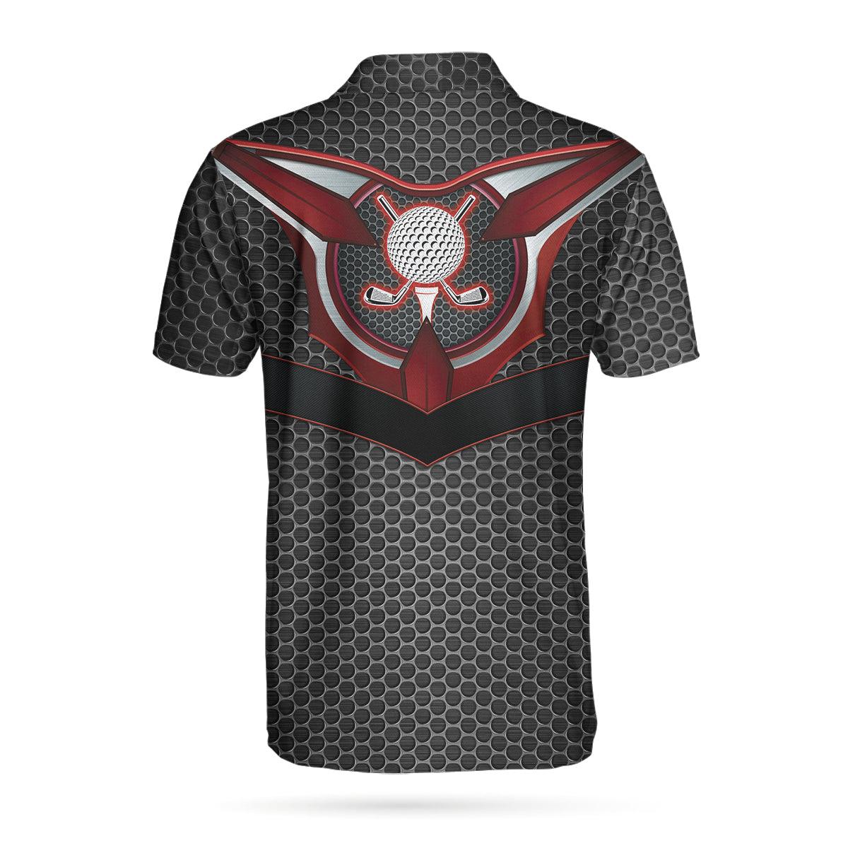 Men Golf Polo Shirt - Golf Tech Style Men Polo Shirt, Black Steel Hornet Nest Pattern Men Golf Polo Shirt - Perfect Polo Shirt For Men, Golfers - Amzanimalsgift