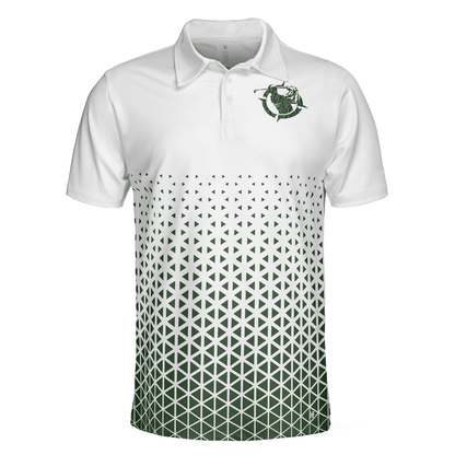 Men Golf Polo Shirt - Golf Texture Aluminium Men Polo Shirt, Triangle Geometric Polo Shirt, Best Golf Shirt For Men, Best Gift For Golfers - Amzanimalsgift