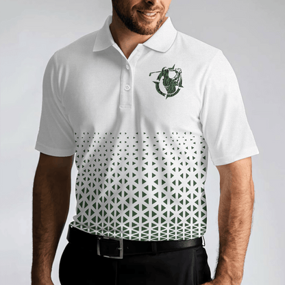 Men Golf Polo Shirt - Golf Texture Aluminium Men Polo Shirt, Triangle Geometric Polo Shirt, Best Golf Shirt For Men, Best Gift For Golfers - Amzanimalsgift