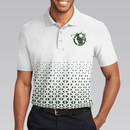 Men Golf Polo Shirt - Golf Texture Aluminium Men Polo Shirt, Triangle Geometric Polo Shirt, Best Golf Shirt For Men, Best Gift For Golfers - Amzanimalsgift